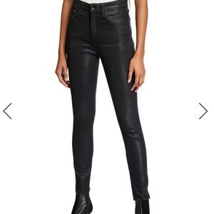 Rag&Bone Black(COATED WINKL)High Rise Skinny Jeans